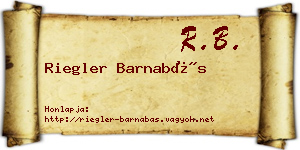 Riegler Barnabás névjegykártya