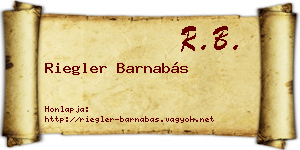 Riegler Barnabás névjegykártya
